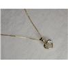 Estate 14K YG Diamond Heart Pendant Necklace #1038297