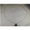 14K WG Diamond Tahitian Black Pearl Necklace #1038302