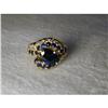 Estate 14K YG Gold Pave Diamond Sapphire Ring #1038328