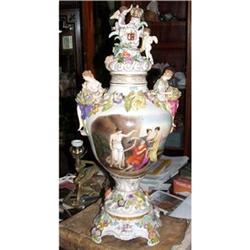 Dresden palace size porcelain urn vase #1038621