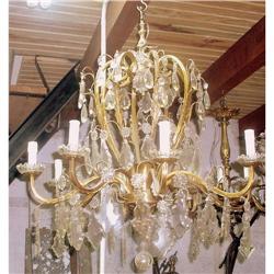 8 Lights French bronze crystal chandelier #1038631