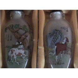 set of 2 large Snuff Bottle hand painted on the#1045001