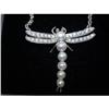 Image 1 : A DIAMOND & PEARL DRAGONFLY NECKLACE #1045148