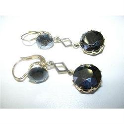 VICTORIAN EARRINGS W/ ROUND OBSIDIAN STONES #1045156