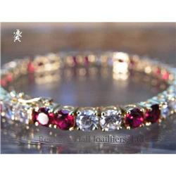 RHJ Cubic Zirconium & Synthetic Ruby Bracelet #1045162