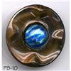 Image 1 : ANTIQUE 2pc 1-1/4" FOIL EMBEDDED BUTTON PB010 #1045449