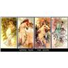 Image 1 : 4 VINTAGE MUCHA ART NOUVEAU POSTERS "4 SEASONS"#1045476