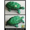 Image 1 : CZECH MALACHITE GLASS "TURTLE" POWDER BOX #1045484