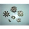 Image 1 : A Collection of Six Vintage Rhinestone Pins and#1045572