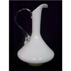 White Cased Glass Pitcher  #1045643