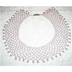 Beautiful Antique Netted Beaded Collar/Necklace#1045699