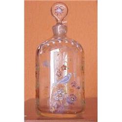 OLD EUROPEAN GLASS BOTTLE HAND PAINTED  #1045706