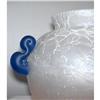 Image 1 : SATIN VASE ENCASED CRACKLE GLASS w/ COBALT BLUE#1045728
