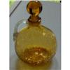 Image 1 : 5.75" PILGRIM AMBER CRACKLE GLASS CRUET W STOPR#1045732