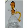 Image 1 : 6.25" RAINBOW CRYSTAL CRACKLE GLS CRUET W AMBER#1045733