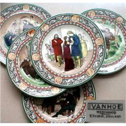 WEDGWOOD Ivanhoe PLATES 5 Scenes HAND Colored #1045758