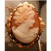 Image 1 : CAMEO Brooch 14k GOLD Setting ANTIQUE Pin #1045771