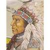 Image 1 : Oil on Canvas Painting of Indian Chief #1045823