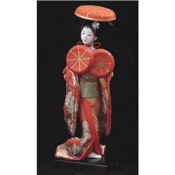 Geisha Doll in Red and Gold Kimono #1045894