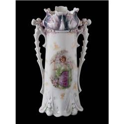 Art Nouveau Elongated Porcelain Vase #1045906