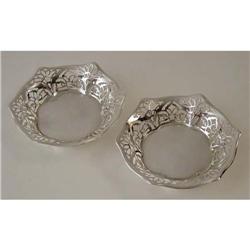  Pair of Pierced Silver-Plated Coasters/Bowls #1045910