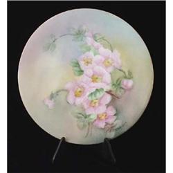  T&V Limoges Cabinet Plate w/ Flowers, Signed #1045912