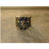 Image 1 :  Old Estate 14K WG Sapphire Rose Filigree Ring #1046183