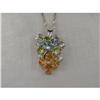 Image 1 : Estate 18K WG Peridot Topaz Citrine Pendant #1046201