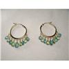 Image 1 : Rare 14K YG Gold Apatite Peridot Hoop Earrings #1046213