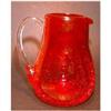 Image 1 : Cracklke Glass Pitcher - RUBY #1046589