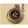 Image 1 : Blue  Cloisone Enamel & Gold  perfume Locket #1046623