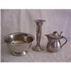 Image 1 : Pewter, 3 Pcs.;;1 Bowl, 1 Vase,1 Creamer #1046979