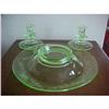 Image 1 : Depression glass,3 Pc. Console Set,etched #1047006