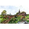 Image 1 : Watercolor "Old Russia. Spring in the village" #1053808