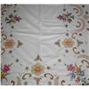 Image 1 : Handmade Cruel & Needle Point Floral Coverlet #1054003