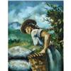 Image 1 : ORIG CUBAN OIL PAINTING LADY IN THE COUNTRY #1054051