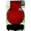 Image 1 : RARE 7.75" 19 Century Ruby Overshot Glass Vase #1054053