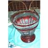 Image 1 : OUTSTANDING RUBY RED CUT CRYSTAL VASE #1054085