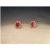 Image 1 : Estate 14K Gold Ruby Diamond Filigree Earrings #1054189