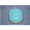 Image 1 : Beautiful Turquoise Cameo Mounted in 14K Gold #1054452