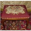 CARVED WOOD & NEEDLEWORK OTTOMAN #1067776