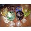 Image 1 : 6 Tall Colored Crystal Cut to Clear #1068125
