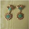 Image 1 : VINTAGE JADE/GOLD/DIAMOND EARRINGS #1068360