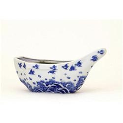 1930s Japanese Blue & White Imari Seto Boat #1068495
