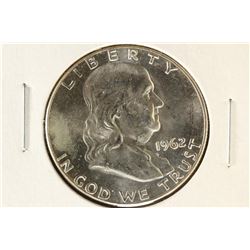 1962 FRANKLIN HALF DOLLAR BRILLIANT UNC
