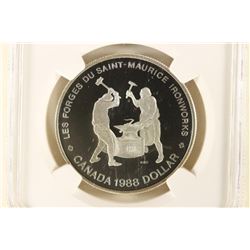 1988 CANADA SAINT-MAURICE IRONWORKS SILVER DOLLAR