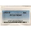 Image 3 : 1964-D 90% SILVER KENNEDY HALF DOLLAR PCGS MS65