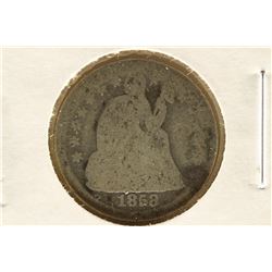 1858 SEATED LIBERTY DIME