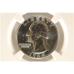 1964 WASHINGTON SILVER QUARTER NGC PF68