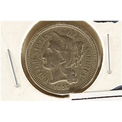 1865 THREE CENT PIECE (NICKEL) VERY FINE